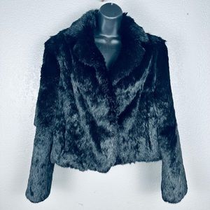 Vintage Black Dyed Rabbit Fur Coat - Made in Hong Kong